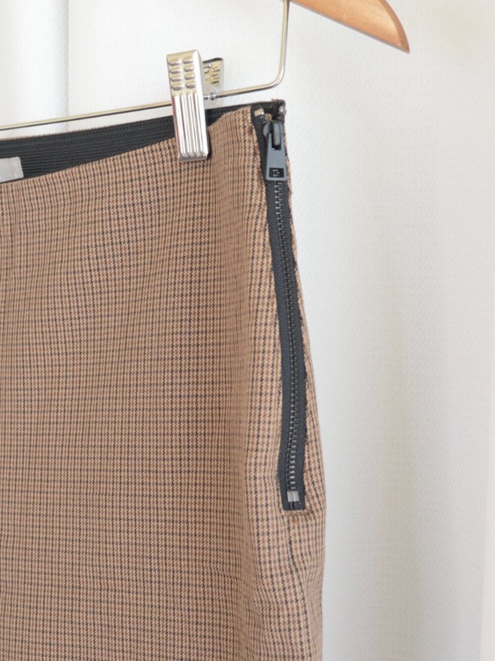 Everlane Kick Crop Work Pant Tan Houndstooth Sz 8 - Picture 5 of 7